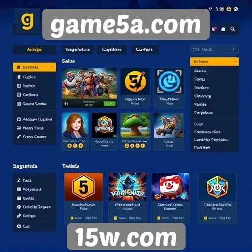 Visão geral da interface do usuário do game5a.com